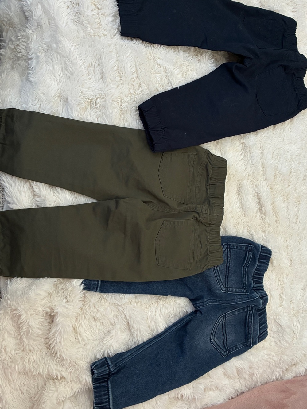 Cat & Jack Olive, Navy & Denim Kids Joggers Trio